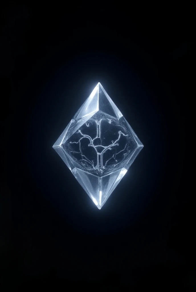 logo of a diamond glass brain black background