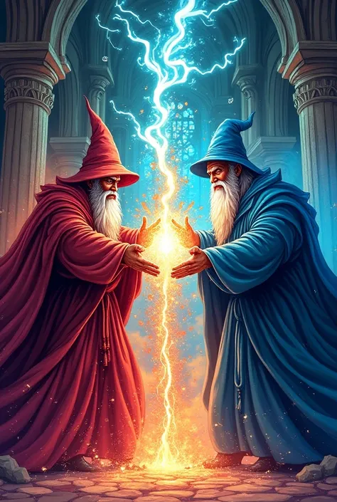 Wizard battle scene coloring book