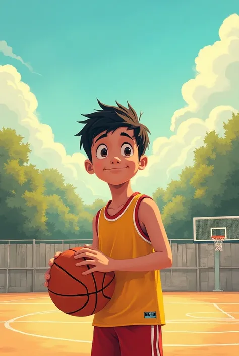 Here is a basic structure for the comic of 12 short chapters about a deaf-mute boy who plays basketball and faces communication challenges:

**Chapter 1: Presentation of the Protagonist**
- Introduction of Lucas, A deaf-mute boy passionate about basketball...