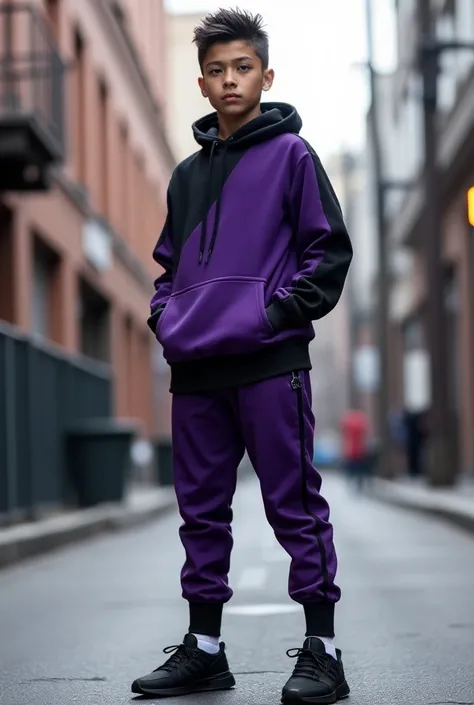 purple and black youth sportswear