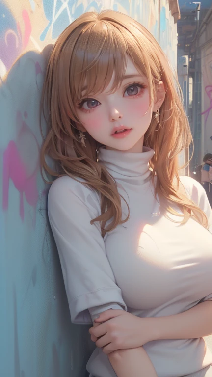 ((masterpiece, ( actual 、 beautiful , masterpiece, high quality,  16K ultra HD , (masterpiece), (（( highest quality), masterpiece,   highly detailed CG 8K illustrations  , Turtleneck, extremely Turtleneck saturation, All colors are deepened , coating, Graf...