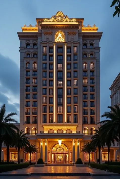 Hotel with a lion symbol with the name written Paisa
