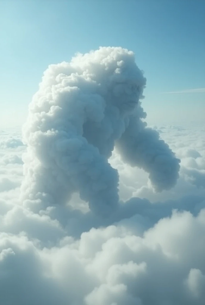 pareidolia clouds making gorilla without face