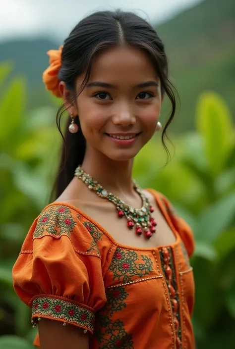 Beautiful Ecuadorian montubia girl in her dress