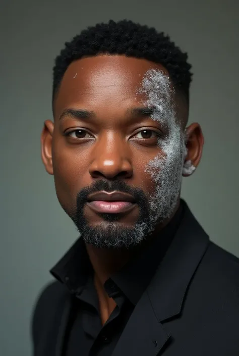 Will Smith with a bit of white flux on his face