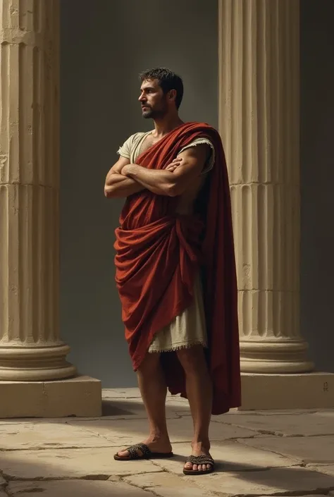 Roman man wondering or questioning himself in Roman times 