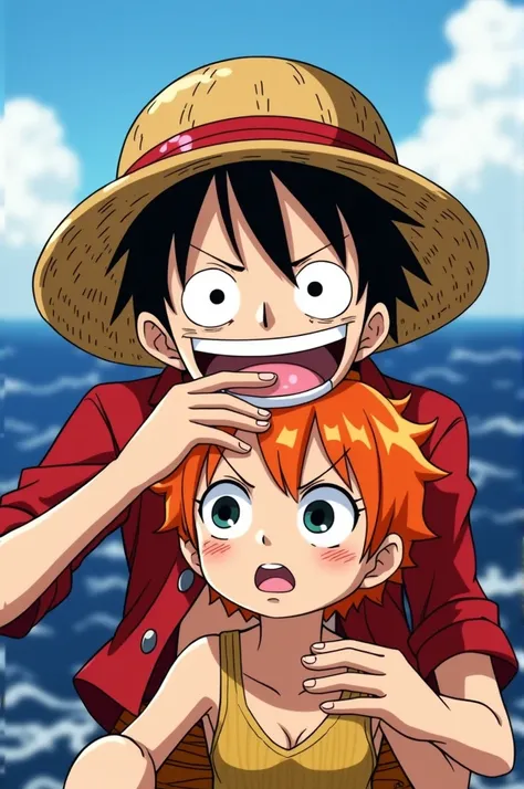 Luffy eating Nami
