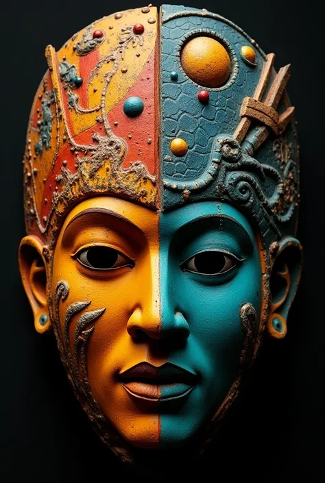 mask inspired by the myth of Curinaya Viracocha and Cavillaca
