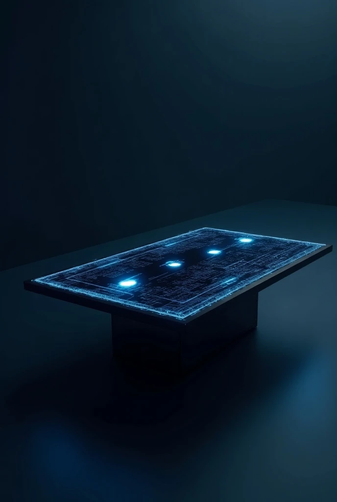 Black table with blue technological lines and blue digital padlocks with hands 