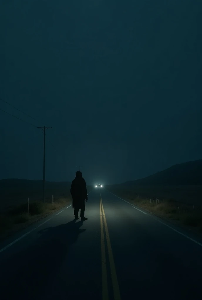 Mark was driving home late at night when he saw a figure standing on the roadside.