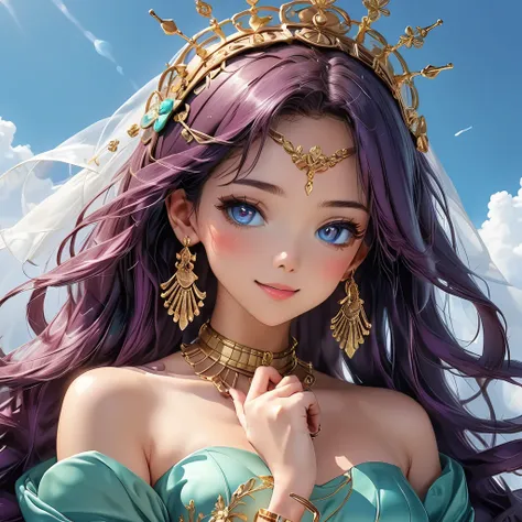 Masterpiece, 4K, HDR, full HD, (best quality), (ultra detailed), (only), intricate ANIME TYPE, best quality, 1girl, deep purple hair , hyper beautiful face, purple hair, perfect anatomy, shiny skin, full body, alone (shiny purple hair, long hair), looking ...