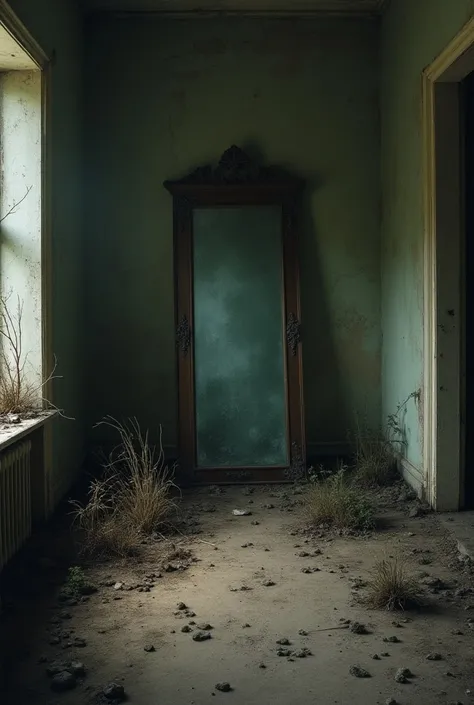 Abandoned house with only one mirror