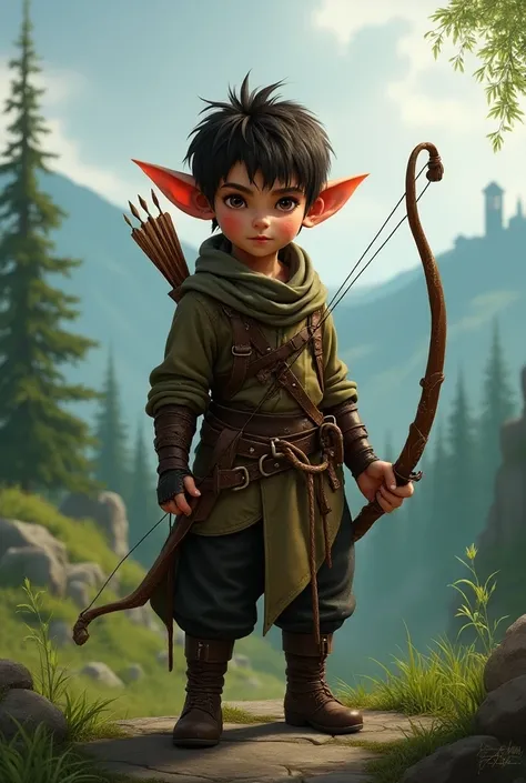  rogue boy , Big eared , Realistic Bow and Arrow 1,60 tall medieval fantasy