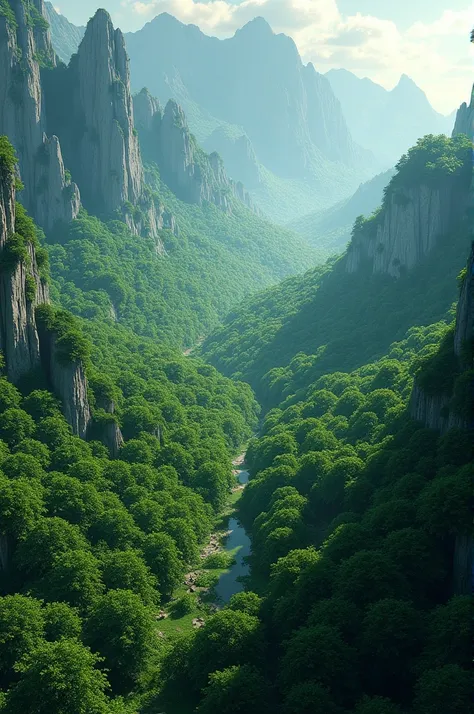 Amazing forest areial view with full trees and mountains 