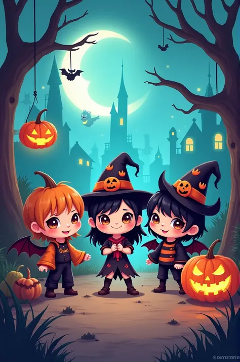 Halloween chibis from Jacks Strange World