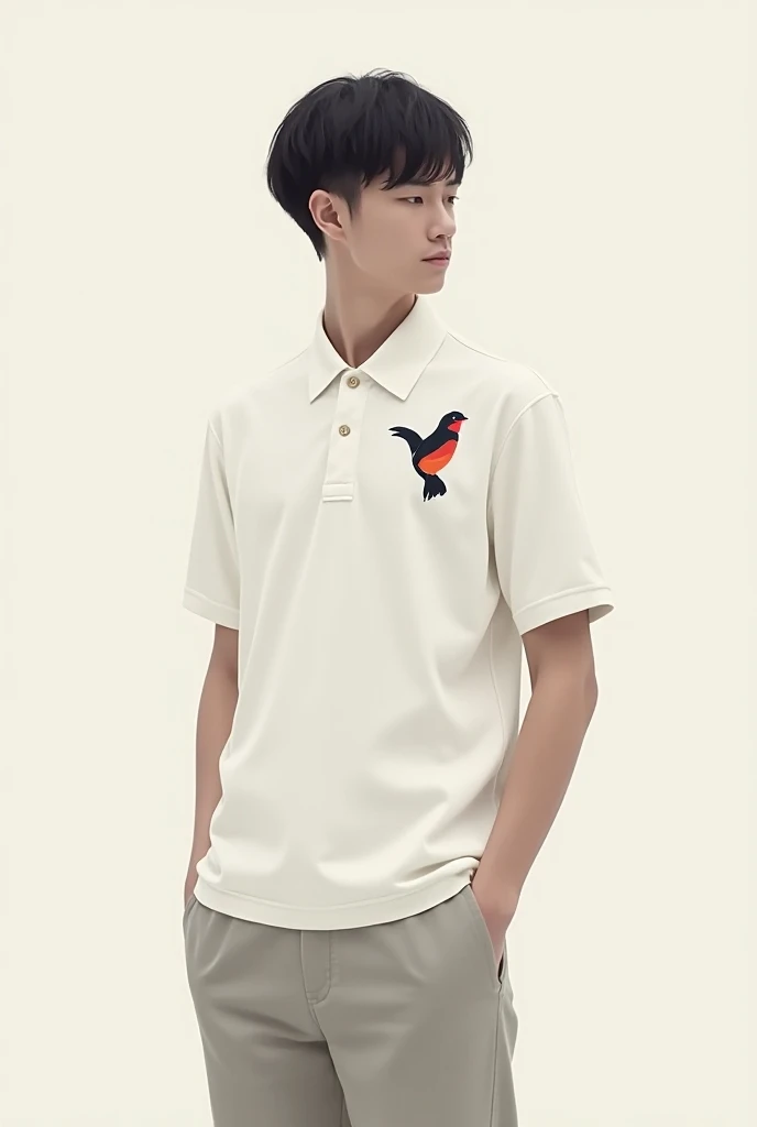 minimalist polo with bird color 
