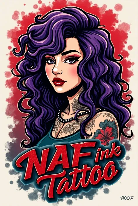 Chat, I like rock ,  I have curly purple hair ,  Im a tattoo artist ,  I love custom motorcycles and I want to create a visual identity for my tattoo studio: Naf ink tatto, Can you help me?,  based on the information I provided and the name of the studio ,...