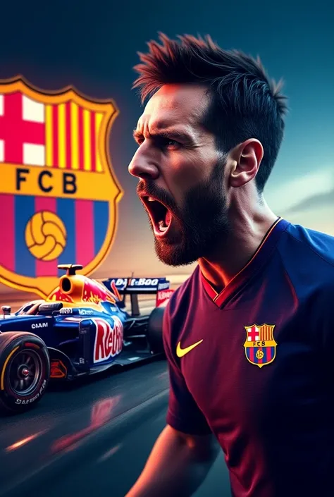 A mobile wallpaper containing your pack Messi red bull f1 and football club Barcelona
