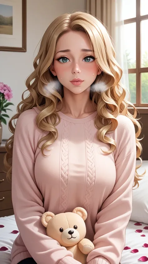  a girl walking by the river , mix4, sweater, [pillow, Lips, open_boca, realistic, Photo_(Half), Alone, stuffed_animal, stuffed_toy, plush teddy bear_very,( masterpiece ),(Photorealistic:1.3),  Ultra detailed, ( very detailed skin :1.2),( The best quality ...