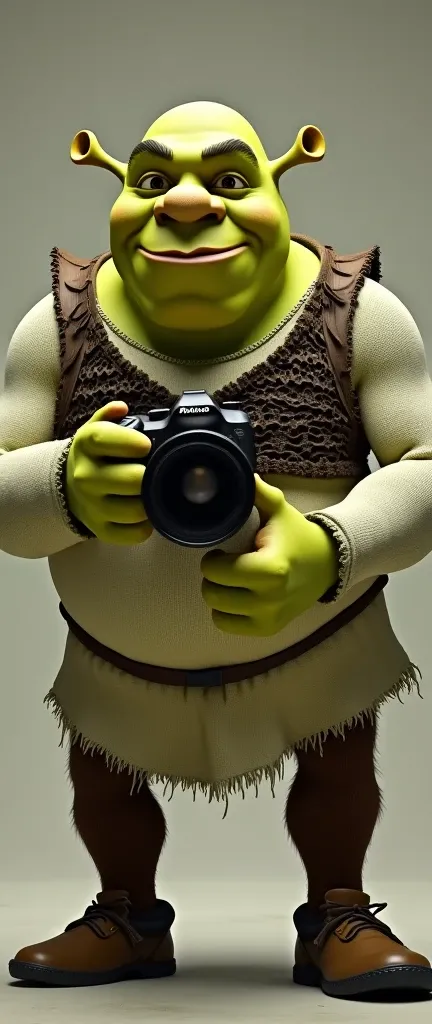 Shrek in front of the camera 