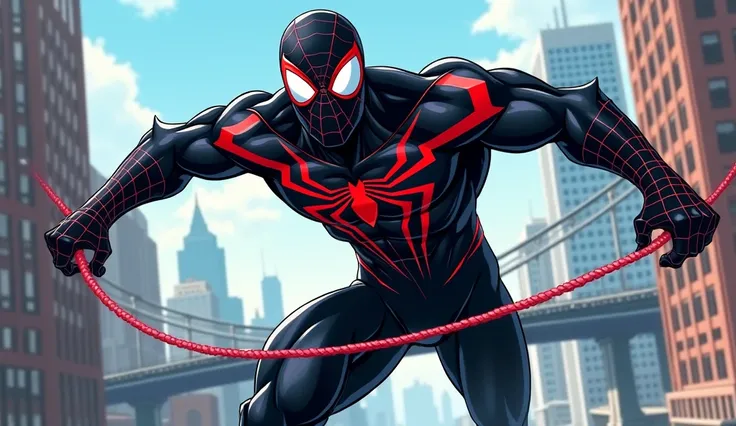 With his web so strong, and his heart so brave,
He’s the hero who will always save!
For s cartoon black spider man 