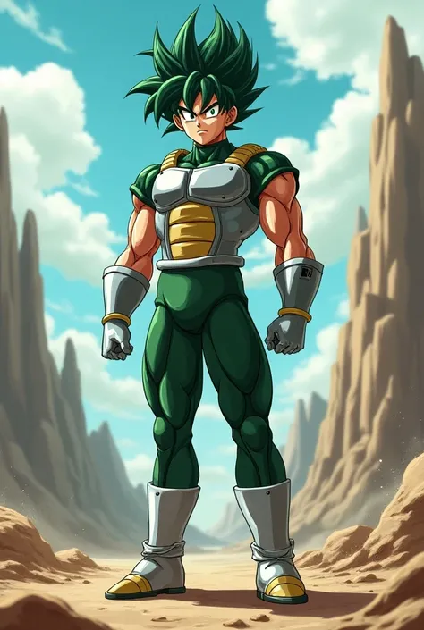 Deku wearing Vegetas armor
