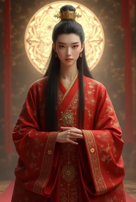 CG style
The god of men
- Height 185 cm
- Long jet black hair（Reaches up to the waist）
 - Long, amber eyes
- Clear skin like white porcelain
- Staying in a dignified manner
- Usually a Chinese dress with red and gold embroidery
- Occasionally、 wears gold o...