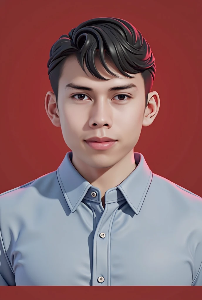 a man in his 20s, white skin,black side-parted hair,black eyes,oval face,sturdy build,blue shirt,white background,(best quality,4k,8k,highres,masterpiece:1.2),ultra-detailed,(realistic,photorealistic,photo-realistic:1.37),hyper detailed,intricate details,c...