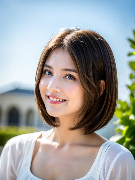 ((White Wine)),((Wine Glasses)),(Realistic, 超Realistic:1.4), 16K HDR,   High Resolution  ,((White Wine)),((Wine Glasses)),Happy smile、 short hair,The best smile、Japanese actress,  so beautiful(It looks like the real thing),dress、Slim couple、Model Couple、(R...