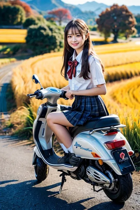 (masterpiece:1.2), Japanese, (Slender high school girl), (Sunshine), smile, (Japanese),  Highly detailed CG Unity 8K wallpaper , top-quality,   ultra detail , masterpiece, Realistic、Photo realistic,  very detailed cute girl with visible , 18 years old, (Po...