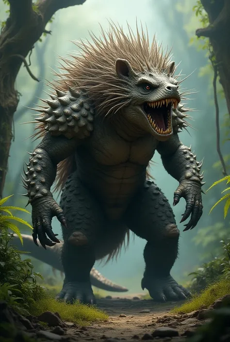 porcupine and dinosaur mix character 