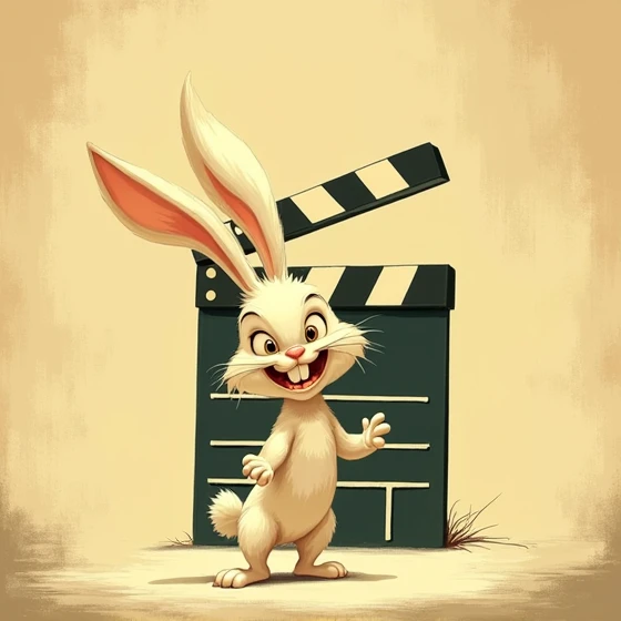 mad, white baby bunny, 2d, movie slate film