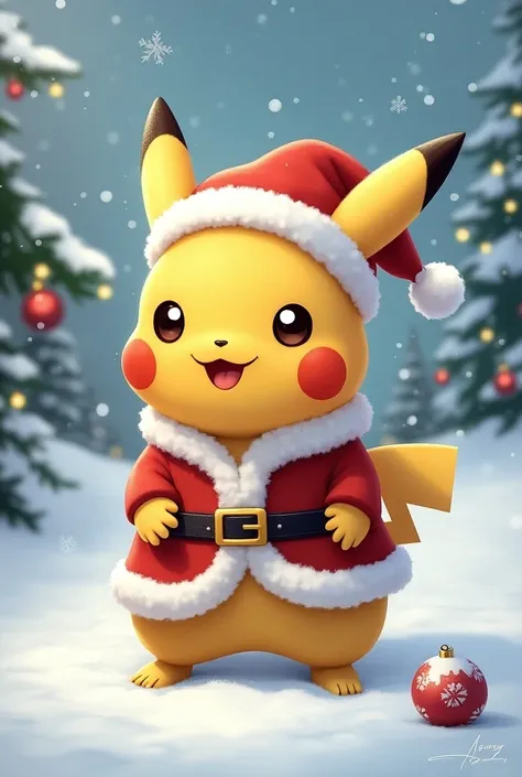 Pikachu, Number 24 ,  Santa Claus 