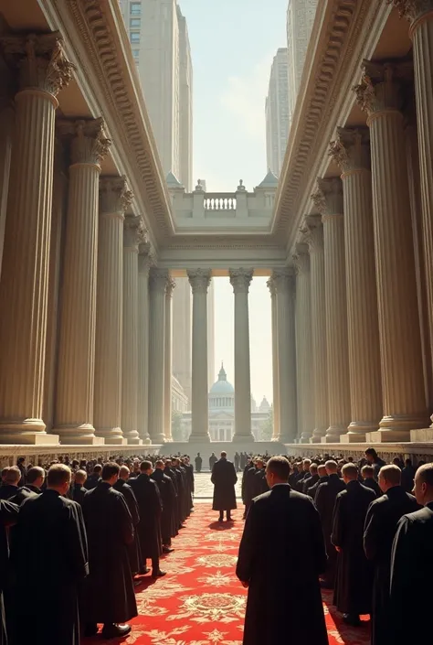 The senate of a giant headquarters outside 