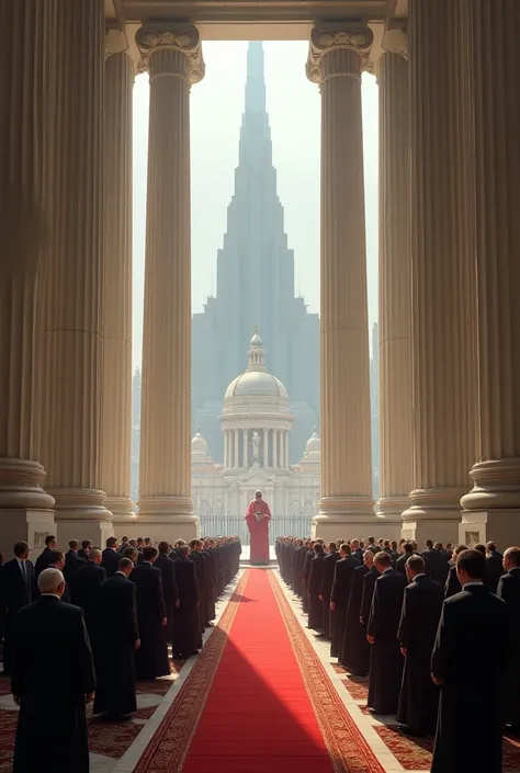 The senate of a giant headquarters outside 