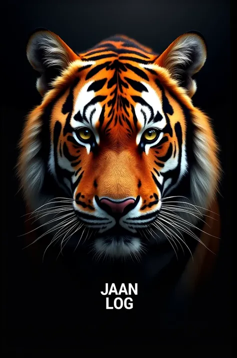 Background is black and front side is tiger front side is name is jaan log 