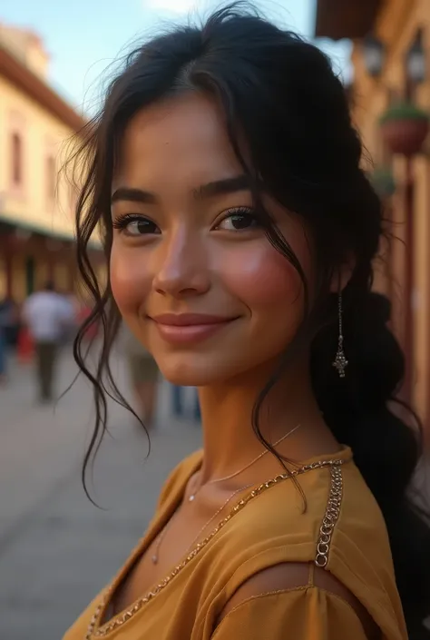 a beautiful young girl from pucallpa peru, casual clothes in the plaza de armas, realistic portrait, hyper detailed face, detailed eyes, long eyelashes, beautiful detailed lips, extremely detailed face and skin, intricate details, photorealistic, 8k, high ...