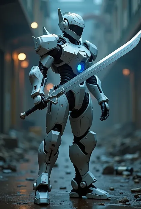 Shining Effect，night，  battle background ，  Highly detailed and ultra-realistic visual effects ，oc rendering，Use 70mm-AR to shoot ， Surrealism，Super real photos，Supene，A work of art， movie lighting，Movie perspective，Gundam Chest Blue Timer，White、grey、Black...