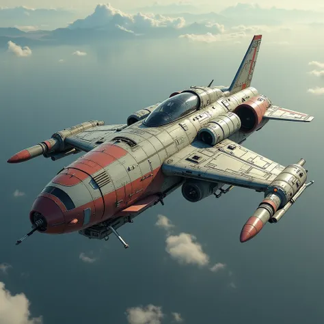  flying fighter aircraft , Detailliertes abgestürztes spaceship, detailliertes spaceship, film「yesterday」spaceship, Verlassenes spaceship, Valkyrie fighter,  flying sci-fi vehicle , レトロなSF spaceship,  very detailed , Altes abgestürztes spaceship, SF spaces...