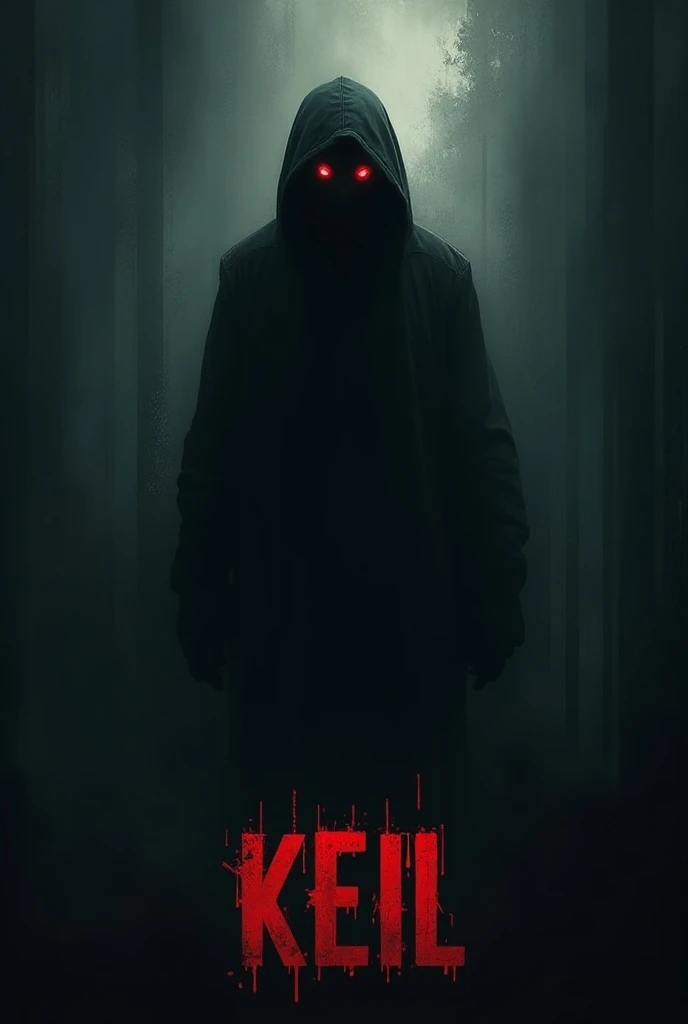 create an image of a horror movie ,  with the name KEIL on the cover