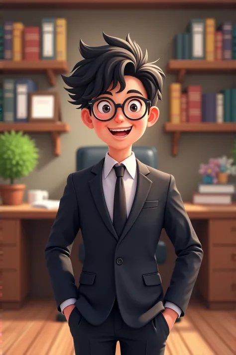 Happy Lawyer&#39;s Day boy , black hair with glasses 
Remove the 