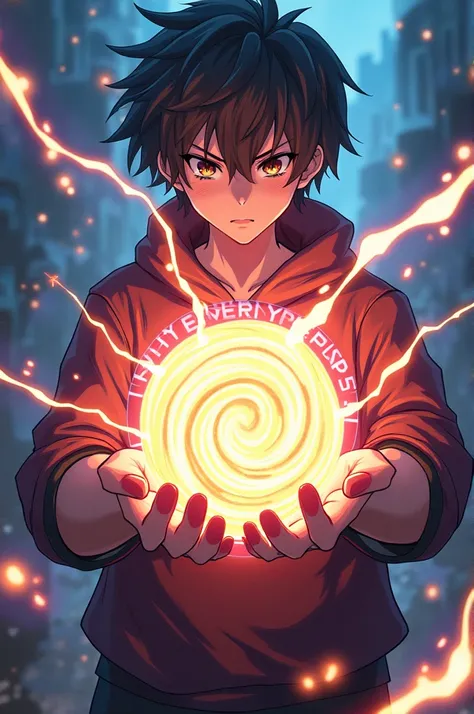  Boule d’energie sur les deux main , anime￼