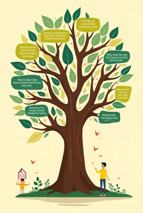 Learning poster for middle school ren in the form of a tree about etiquette to teachers using Indonesian 
