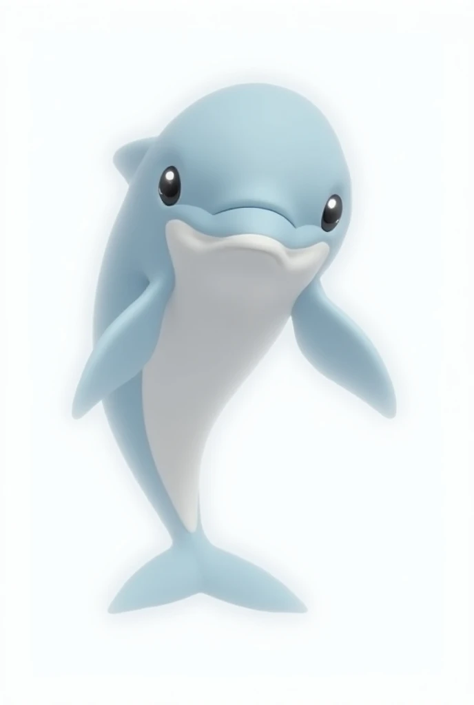 "Dolphin anime style,  look directly at the camera on a white background."