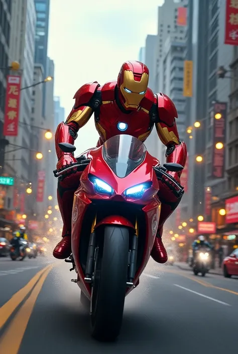 Iron Man on a Motorcycle with Muchida from iFood