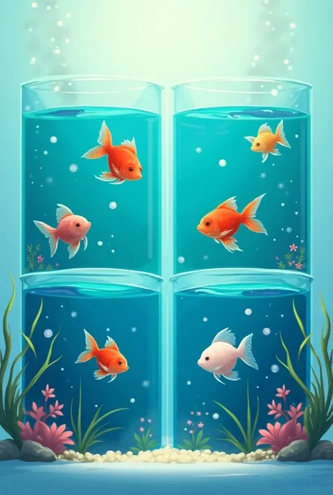 4Square Dream Aquarium with 2D Fish