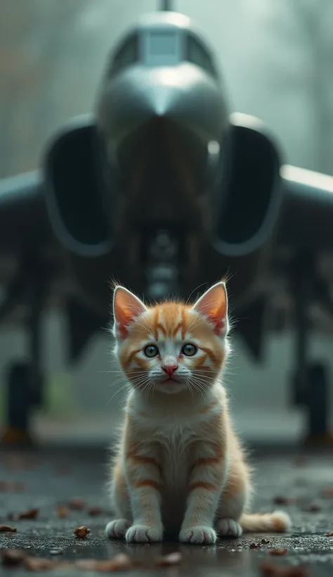 Kitten and a warplane 