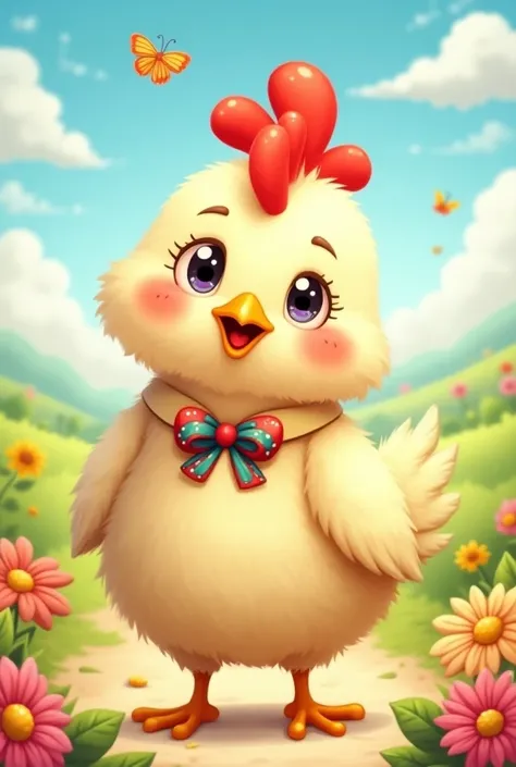 Cute cartoon character chicken clothes