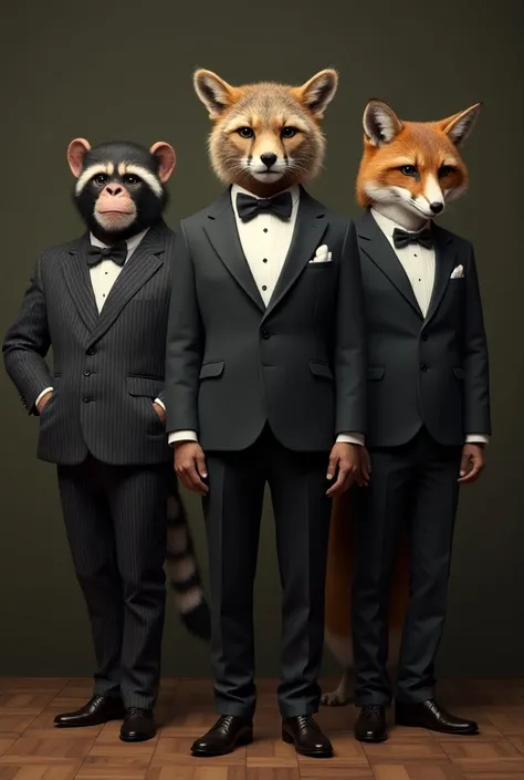  I WANT 5 DIFFERENT IMAGES, OF ANIMALS WEARING SUITS  