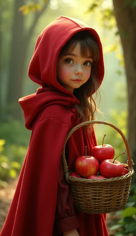 girl　Red Hood　A basket of apples